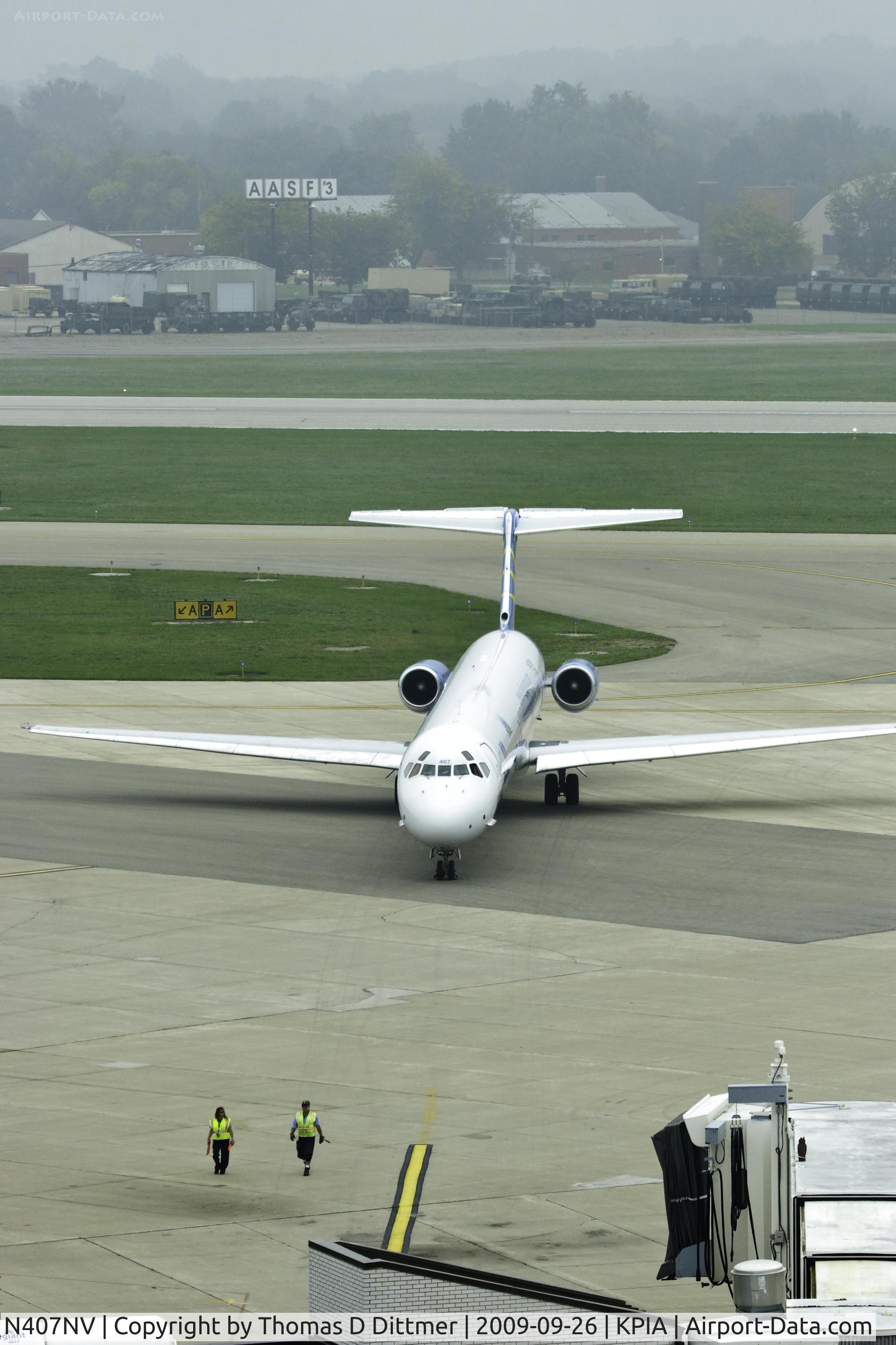 N407NV, 1991 McDonnell Douglas MD-82 (DC-9-82) C/N 53244, Allegiant Airways (N407NV) ready to start taxi