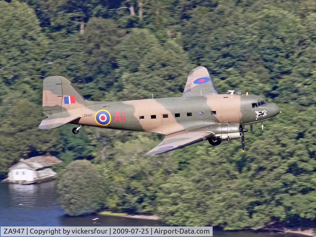 ZA947, 1943 Douglas C-47A-60-DL Dakota III C/N 10200, Royal Air Force, operated by BBMF. Windermere Air Show 2009.