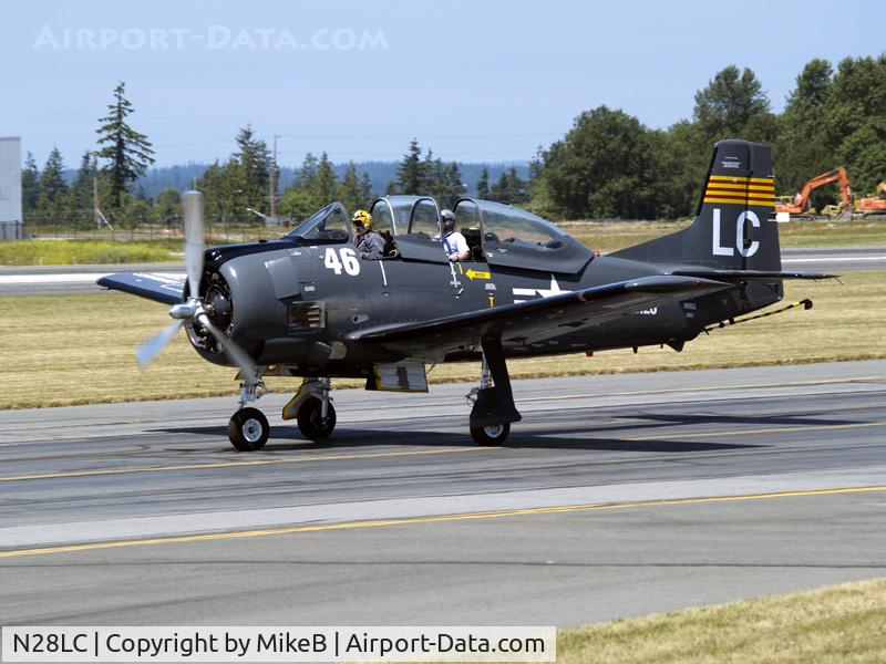 N28LC, 1957 North American T-28C Trojan Trojan C/N 226-229 (140652), a nice T-28 in Marine trim spotted at Paine Field