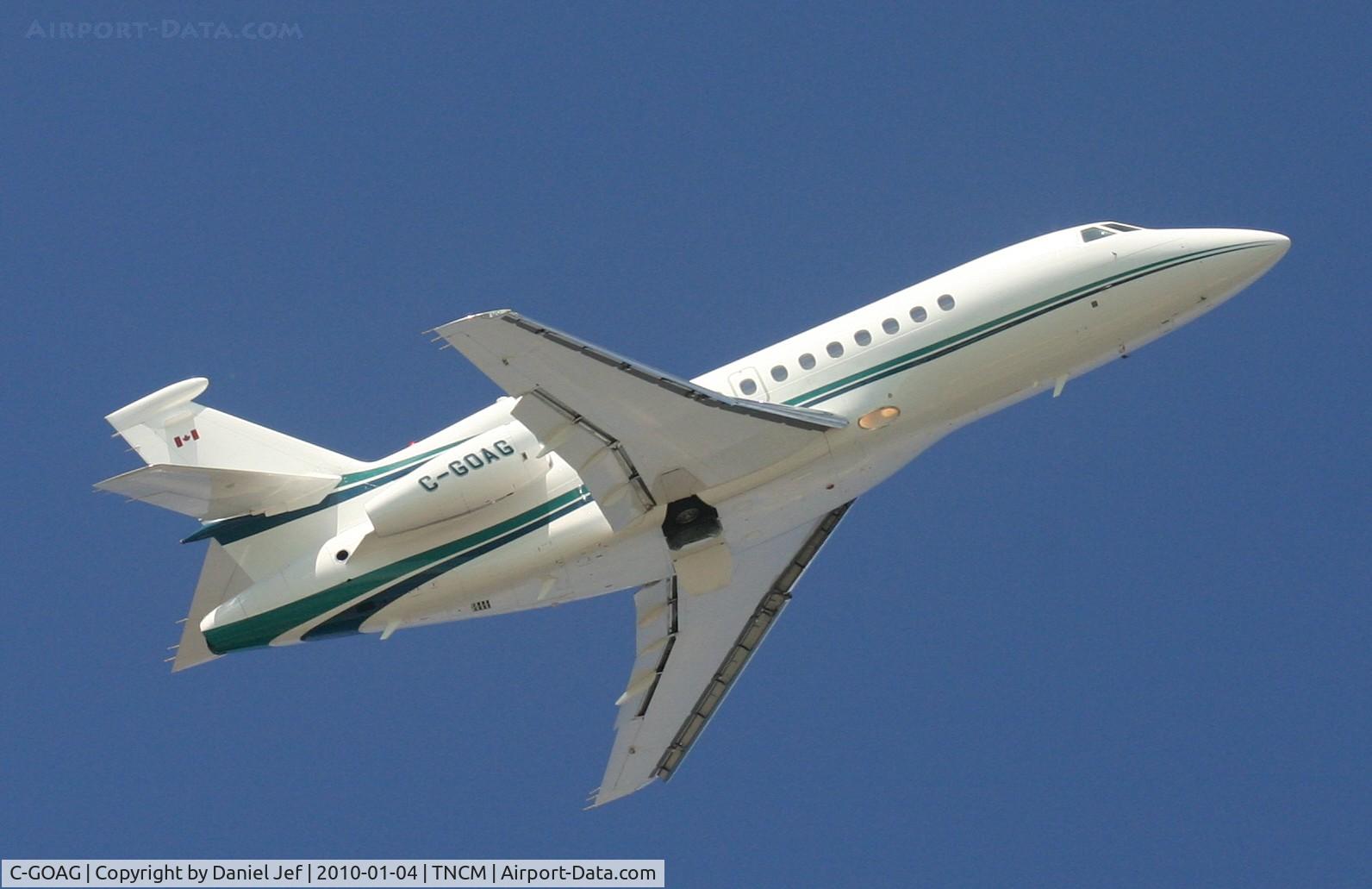 C-GOAG, 1997 Dassault Falcon 900EX C/N 15, Dassault falcon C-GOAG departing St.Maarten