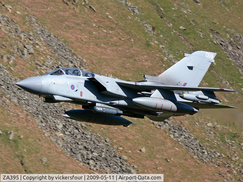 ZA395, 1982 Panavia Tornado GR.4A C/N 192/BS062/3094, Royal Air Force Tornado GR4A (c/n BS062) operated by the Marham Wing, coded '009'. Taken at Dunmail Raise, Cumbria.