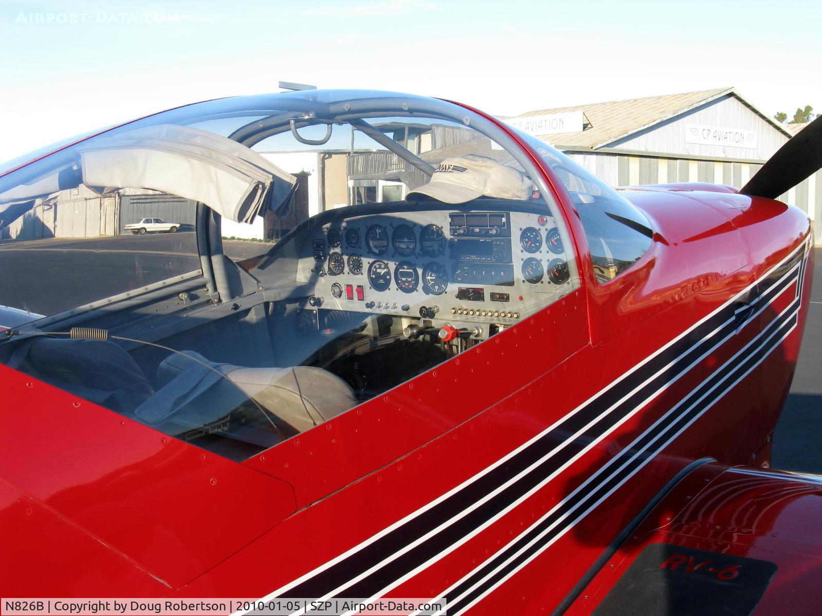 N826B, 1995 Vans RV-6 C/N 22290, 1995 Newhall VAN's RV-6, Lycoming O-320 160 Hp, excellent functional panel-canopy closed.