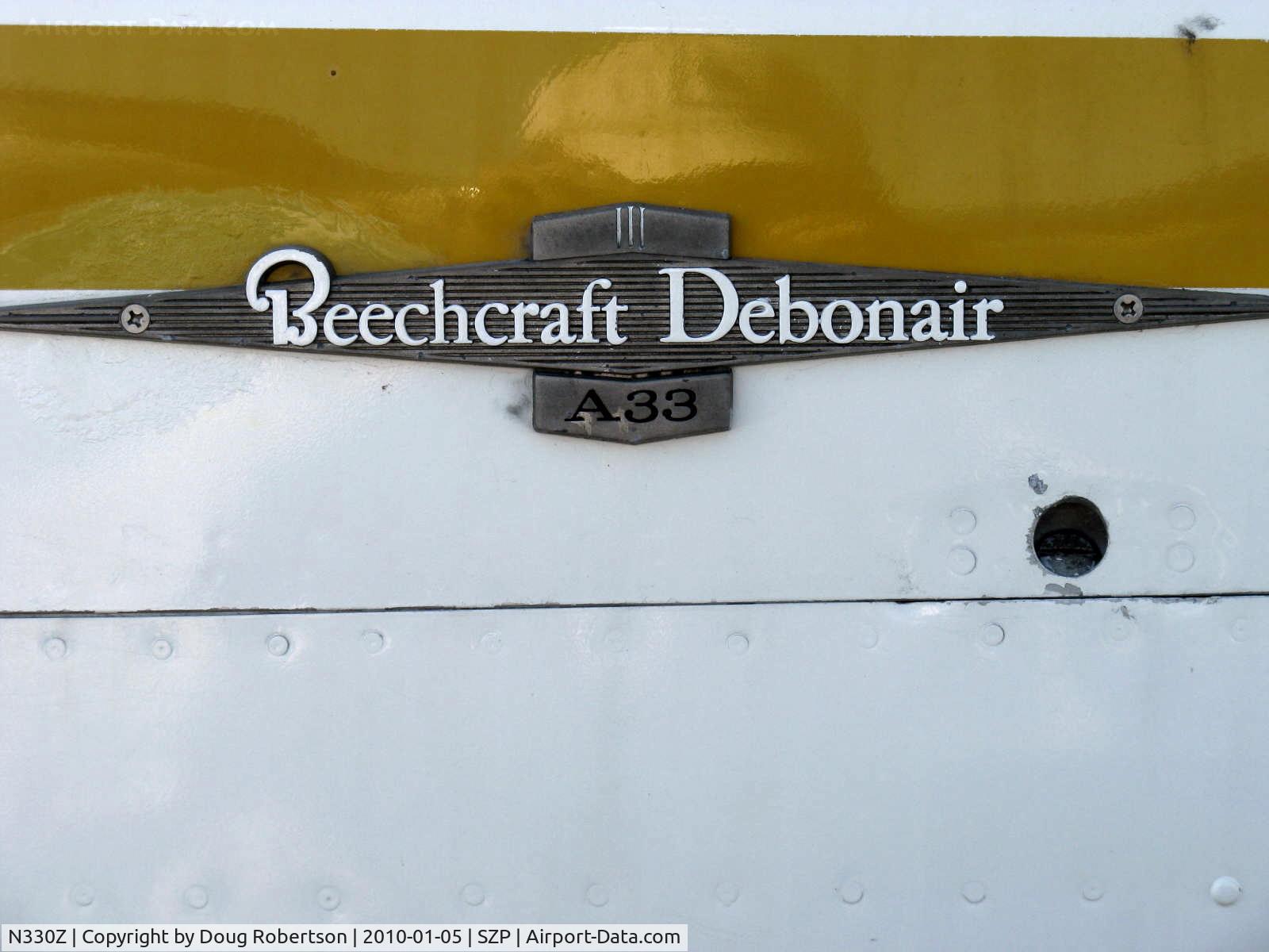 N330Z, 1960 Beech 35-A33 Debonair C/N CD-227, 1960 Beech 35-33A DEBONAIR, Continental IO-470-J 225 Hp, logo