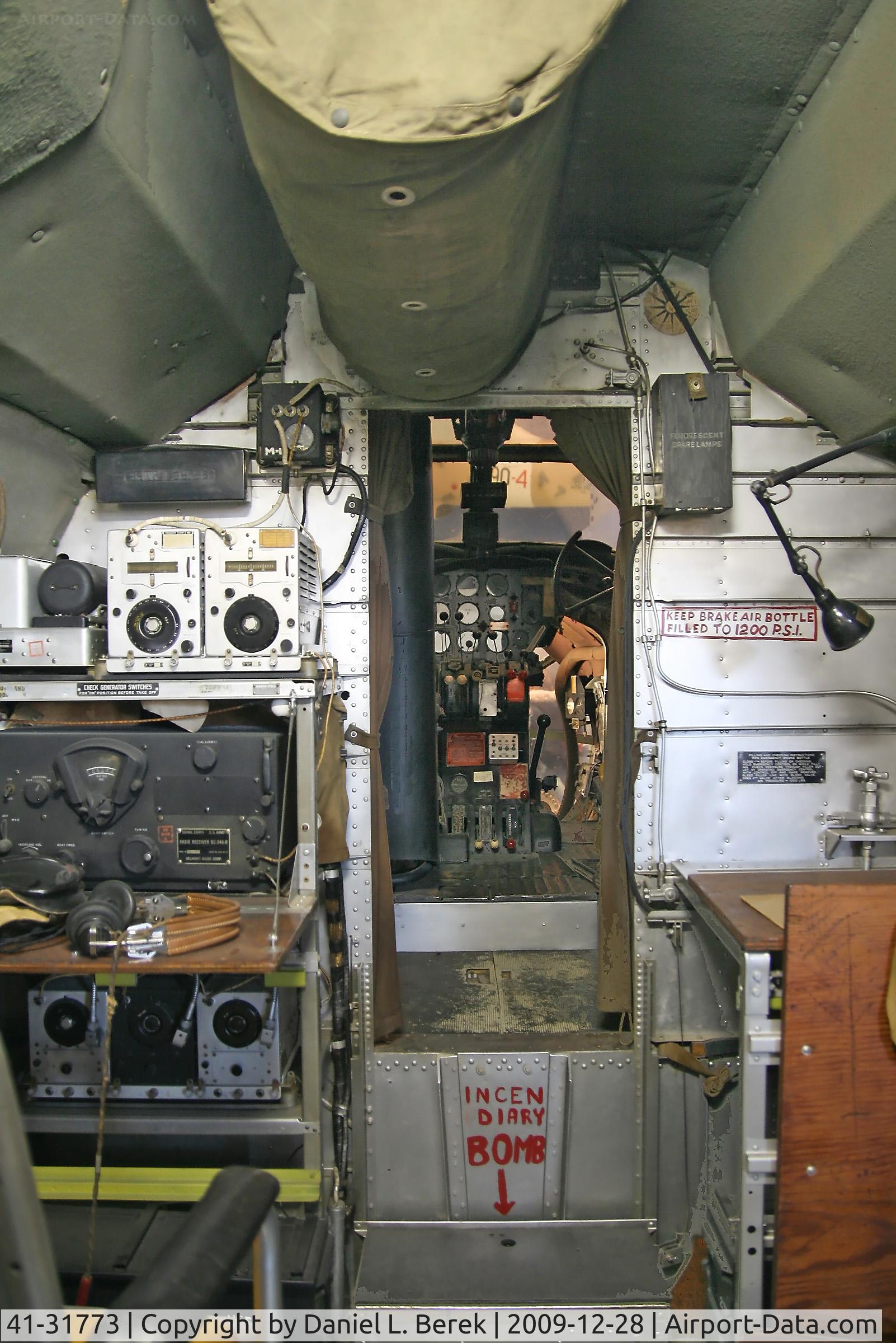 41-31773, 1941 Martin B-26B Marauder C/N 3487, This is the interior of the forward fuselage section of this preserved WWII bomber.