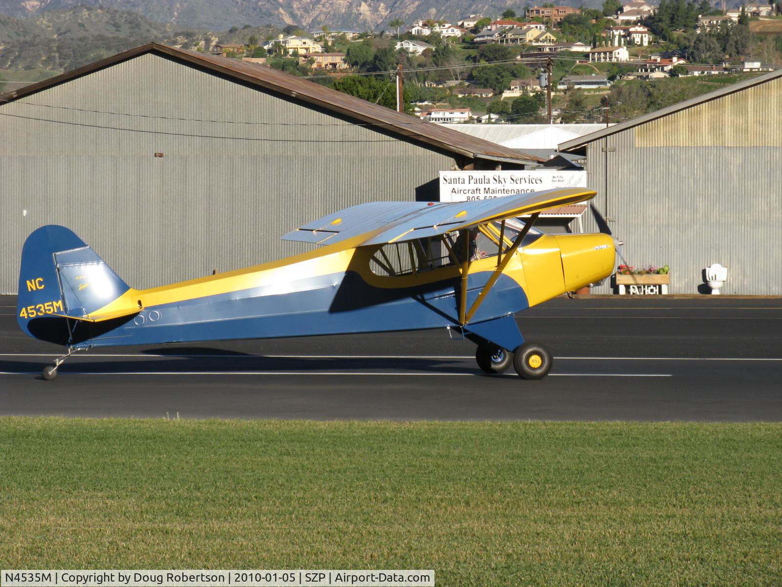 N4535M, 1947 Piper PA-11 Cub Special C/N 11-39, 1947 Piper PA-11-65 CUB SPECIAL, Continental A&C65 65 Hp, landing roll Rwy 04