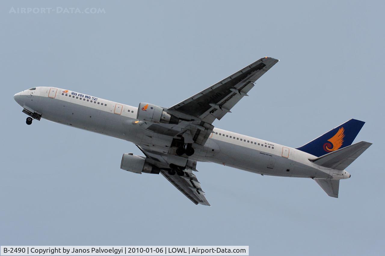 B-2490, 2002 Boeing 767-34P/ER C/N 33047/889, Hainan Airlines Boeing B767-34P/ER after take-off in LOWL/LNZ