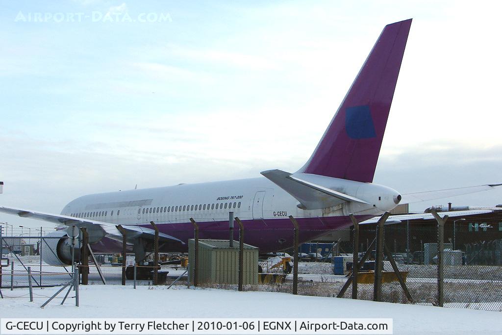 G-CECU, 1983 Boeing 767-222 C/N 21864, B767 of failed airline UK International sits in a corner at East Midlands