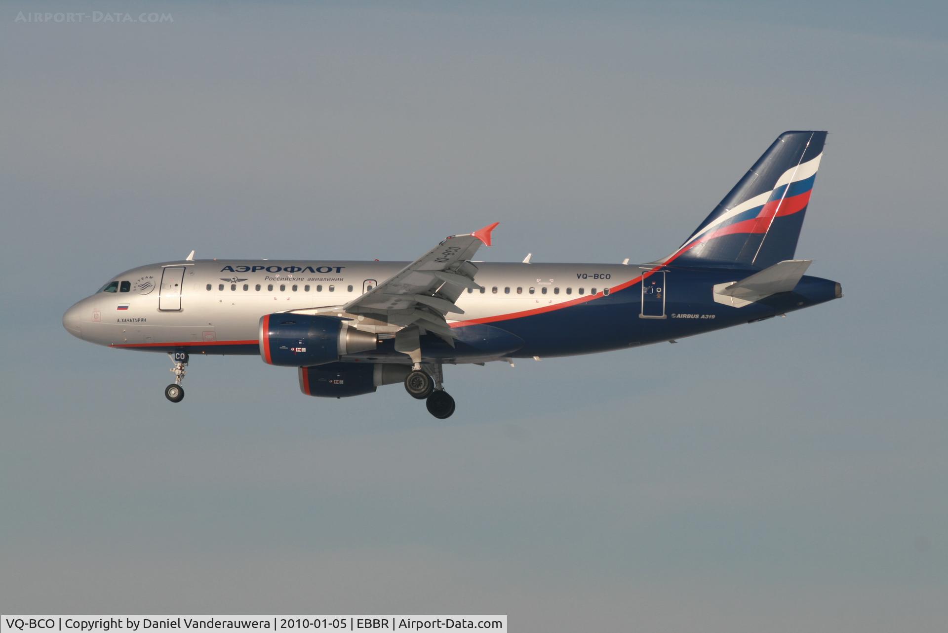 VQ-BCO, 2009 Airbus A319-111 C/N 3942, Flight SU235 is descending to RWY 25L