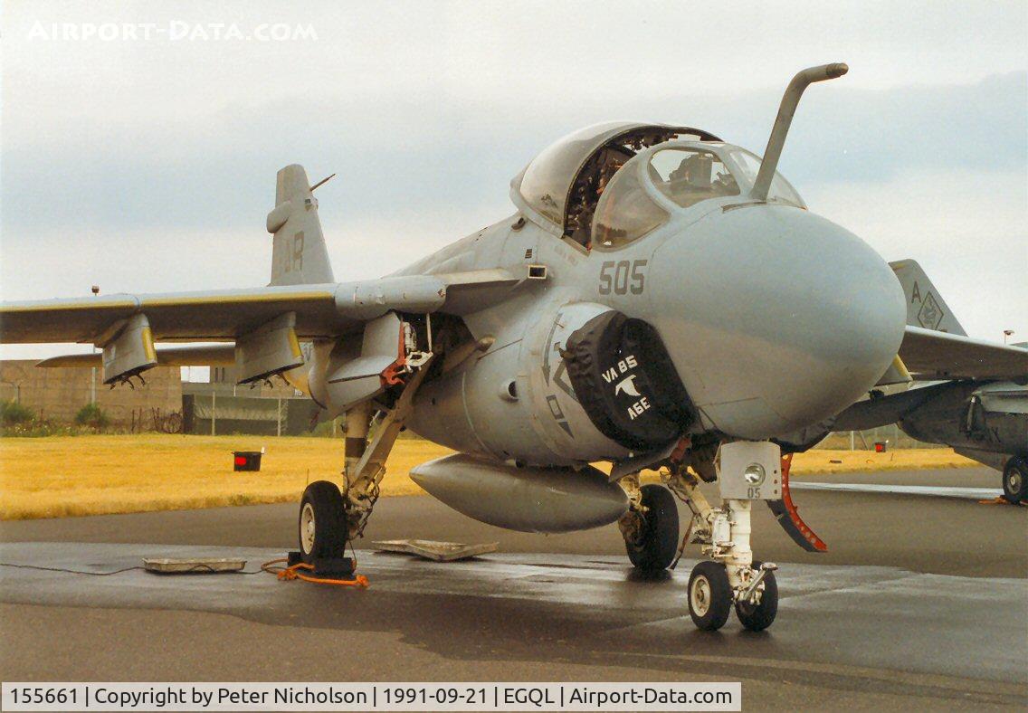 155661, Grumman A-6E Intruder C/N I-387, A-6E Intruder of Attack Squadron VA-85 in the static park at the 1991 Leuchars Airshow.