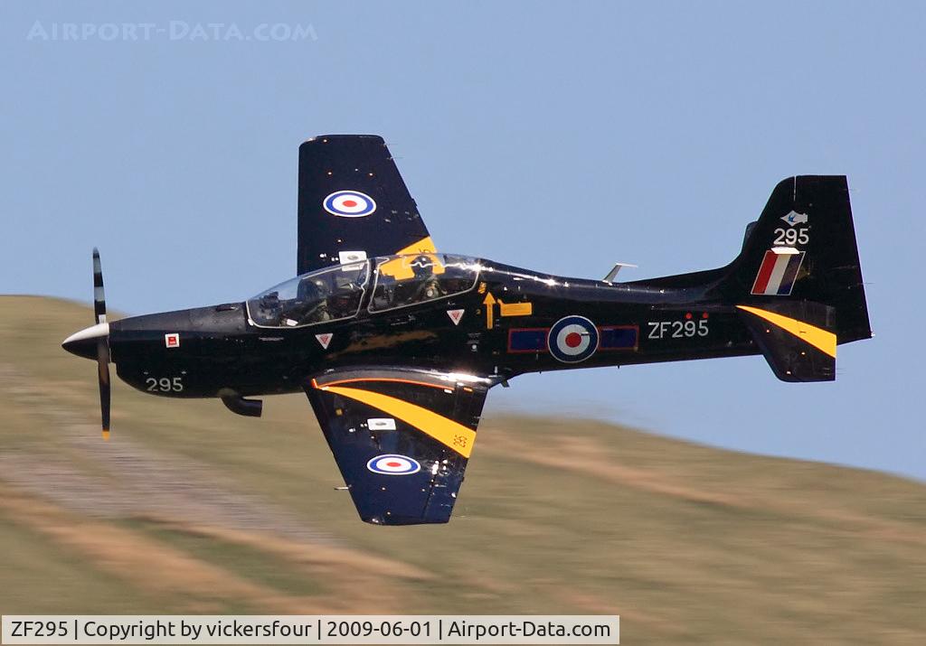 ZF295, 1991 Short S-312 Tucano T1 C/N S095/T66, Royal Air Force, operated by 72 (R) Squadron. Taken in the M6 Pass, Cumbria.