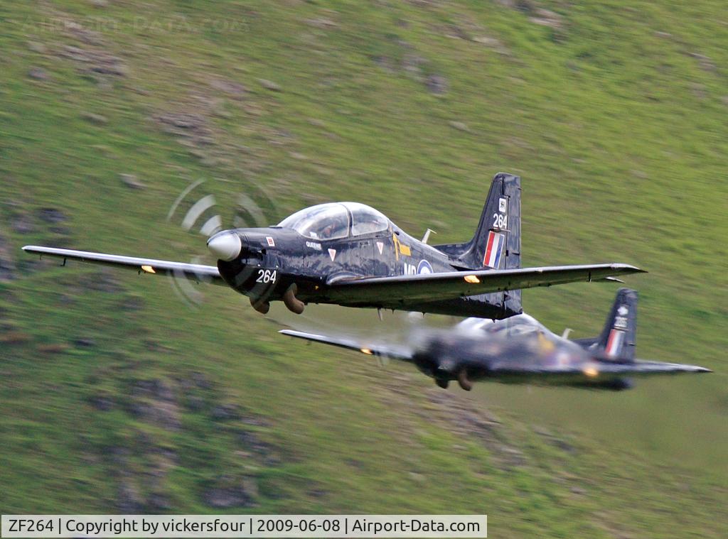 ZF264, 1990 Short S-312 Tucano T1 C/N S053/T48, Royal Air Force Tucano T1 (c/n S53/T48). Operated by 76 (R) Squadron coded 'MP-Q' with name 'Queenie'. Taken at Dunmail Raise, Cumbria.