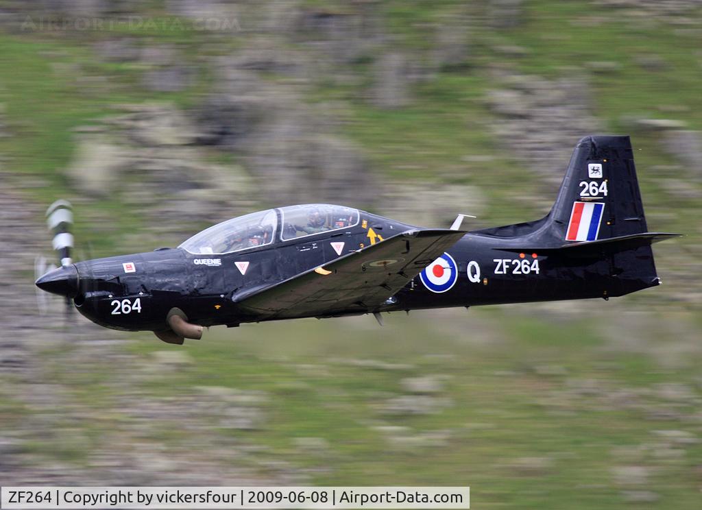 ZF264, 1990 Short S-312 Tucano T1 C/N S053/T48, Royal Air Force Tucano T1 (c/n S53/T48). Operated by 76 (R) Squadron coded 'MP-Q' with name 'Queenie'. Taken at Dunmail Raise, Cumbria.