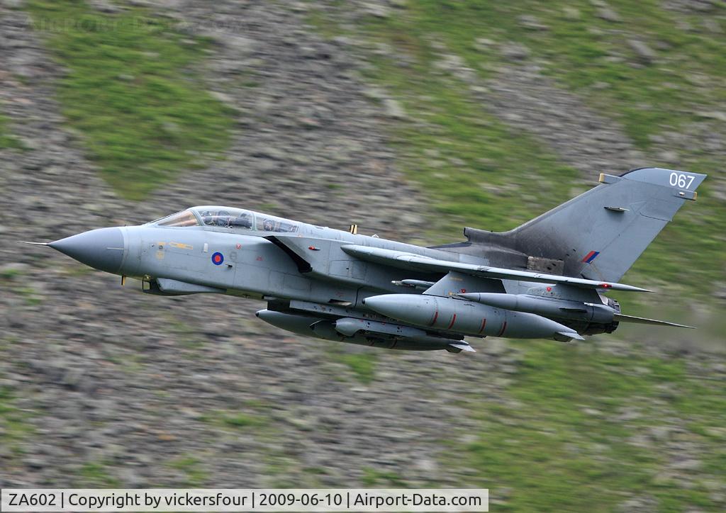 ZA602, 1982 Panavia Tornado GR.4 C/N 127/BT026/3066, Royal Air Force Tornado GR4 (c/n BT026). Operated by the Marham Wing coded '067'. Taken at Dunmail Raise, Cumbria.