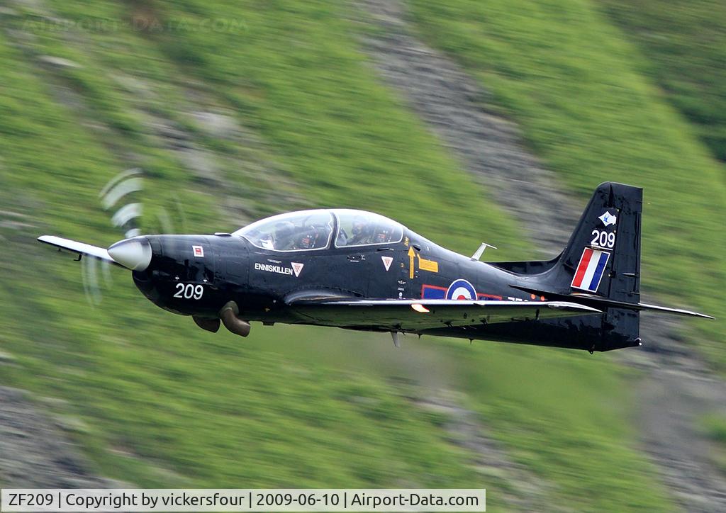 ZF209, 1989 Short S-312 Tucano T1 C/N S035/T34, Royal Air Force. Operated by 72 (R) Squadron, named 'Enniskillin'. Taken at Dunmail Raise, Cumbria.