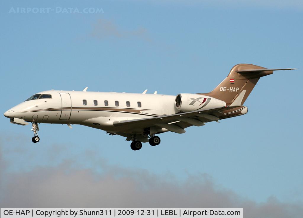 OE-HAP, 2008 Bombardier Challenger 300 (BD-100-1A10) C/N 20226, Landing rwy 25R