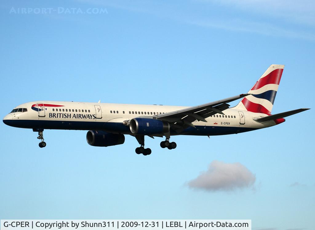 G-CPER, 1997 Boeing 757-236 C/N 29113, Landing rwy 25R