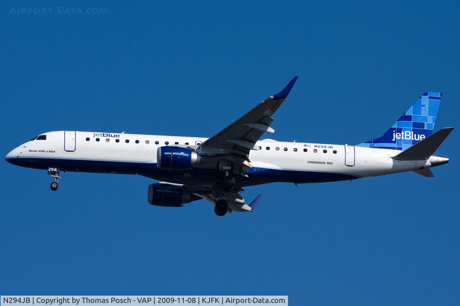 N294JB, 2008 Embraer ERJ-190-100 IGW 190AR C/N 19000185, Jetblue Airways