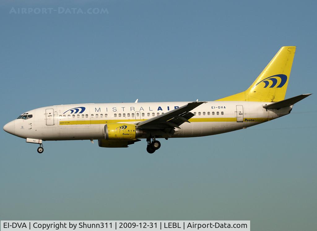 EI-DVA, 1991 Boeing 737-36E(QC) C/N 25159, Landing rwy 25R