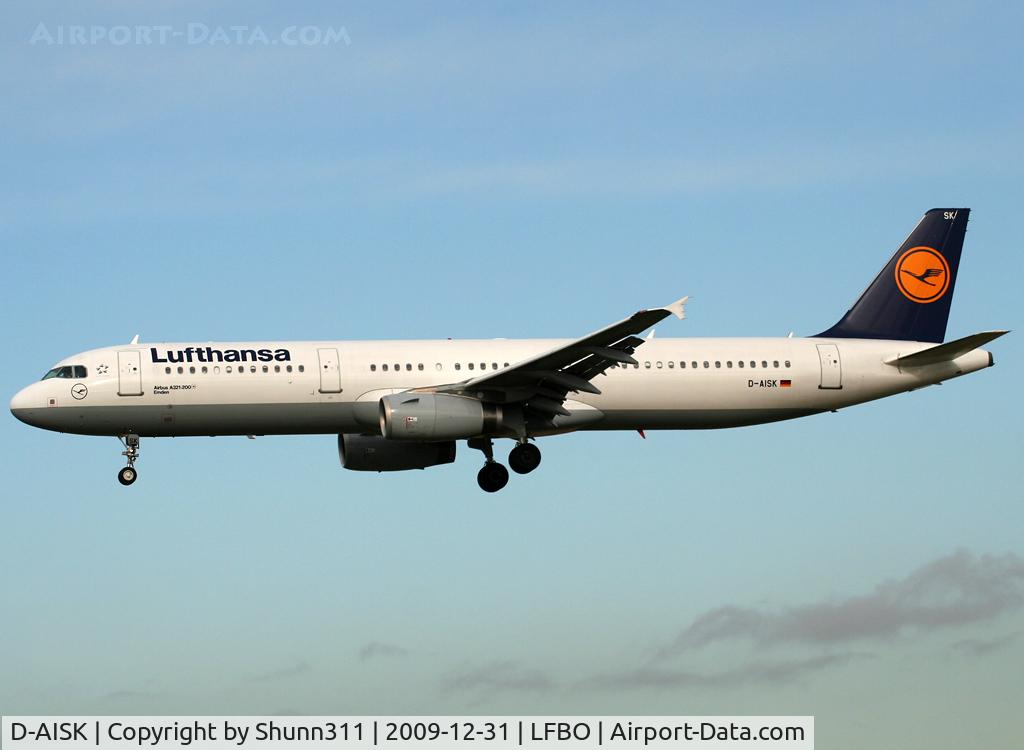 D-AISK, 2008 Airbus A321-231 C/N 3387, Landing rwy 25R