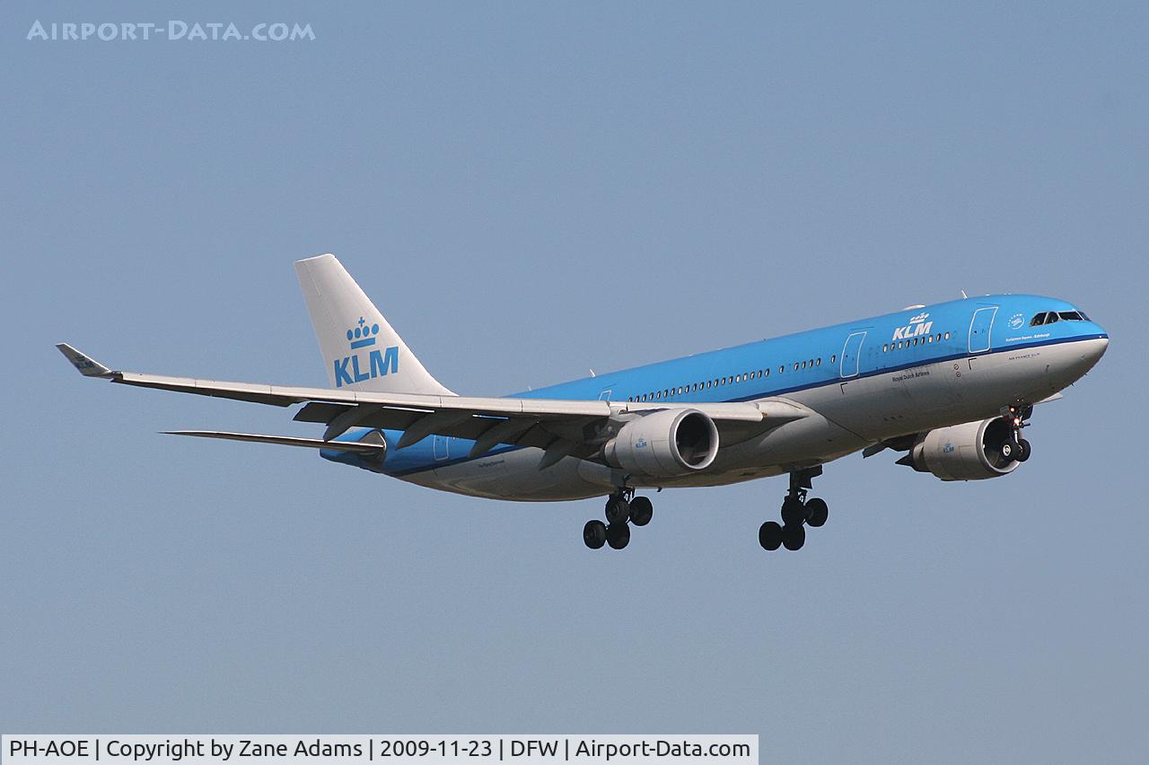 PH-AOE, 2006 Airbus A330-203 C/N 770, KLM landing at DFW