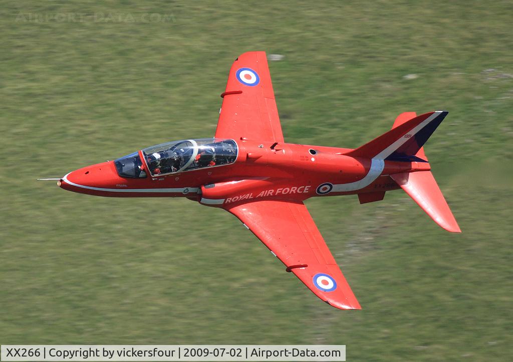 XX266, 1979 Hawker Siddeley Hawk T.1A C/N 102/312102, Royal Air Force 'Red Arrows' transitting the M6 Pass, Cumbria.