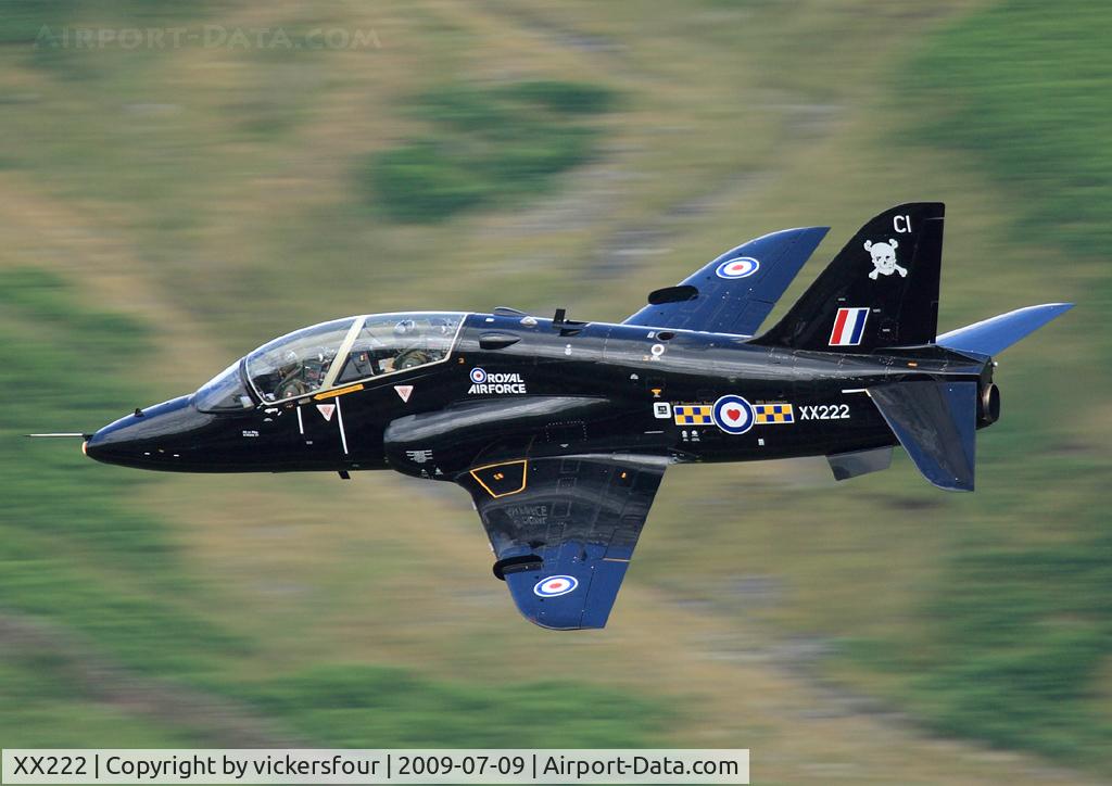 XX222, 1978 Hawker Siddeley Hawk T.1A C/N 058/312058, Royal Air Force. Operated by 100 Squadron coded 'CI'. Taken in the M6 Pass, Cumbria.