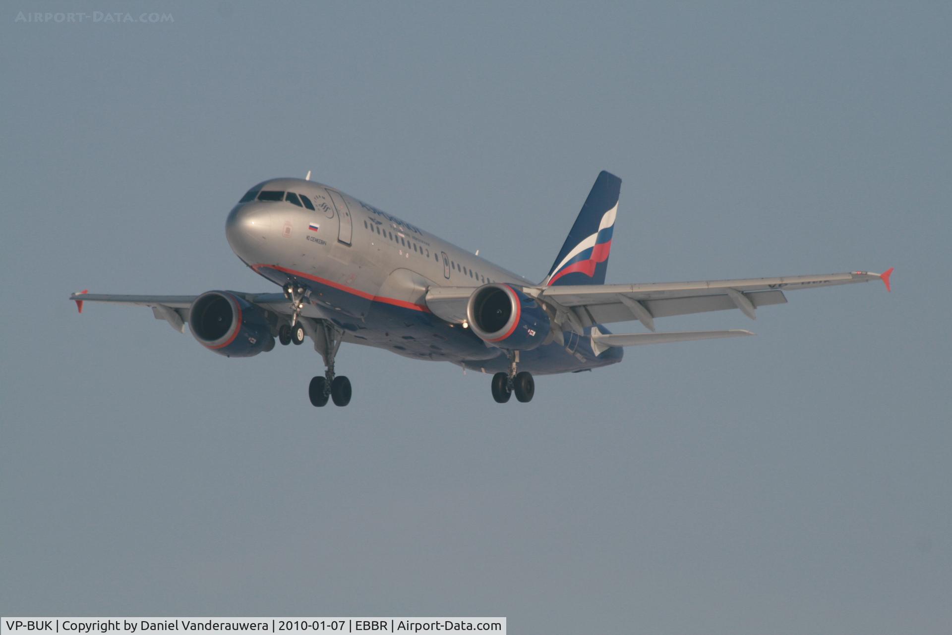 VP-BUK, 2007 Airbus A319-112 C/N 3281, Arrival of flight SU235 to RWY 25L