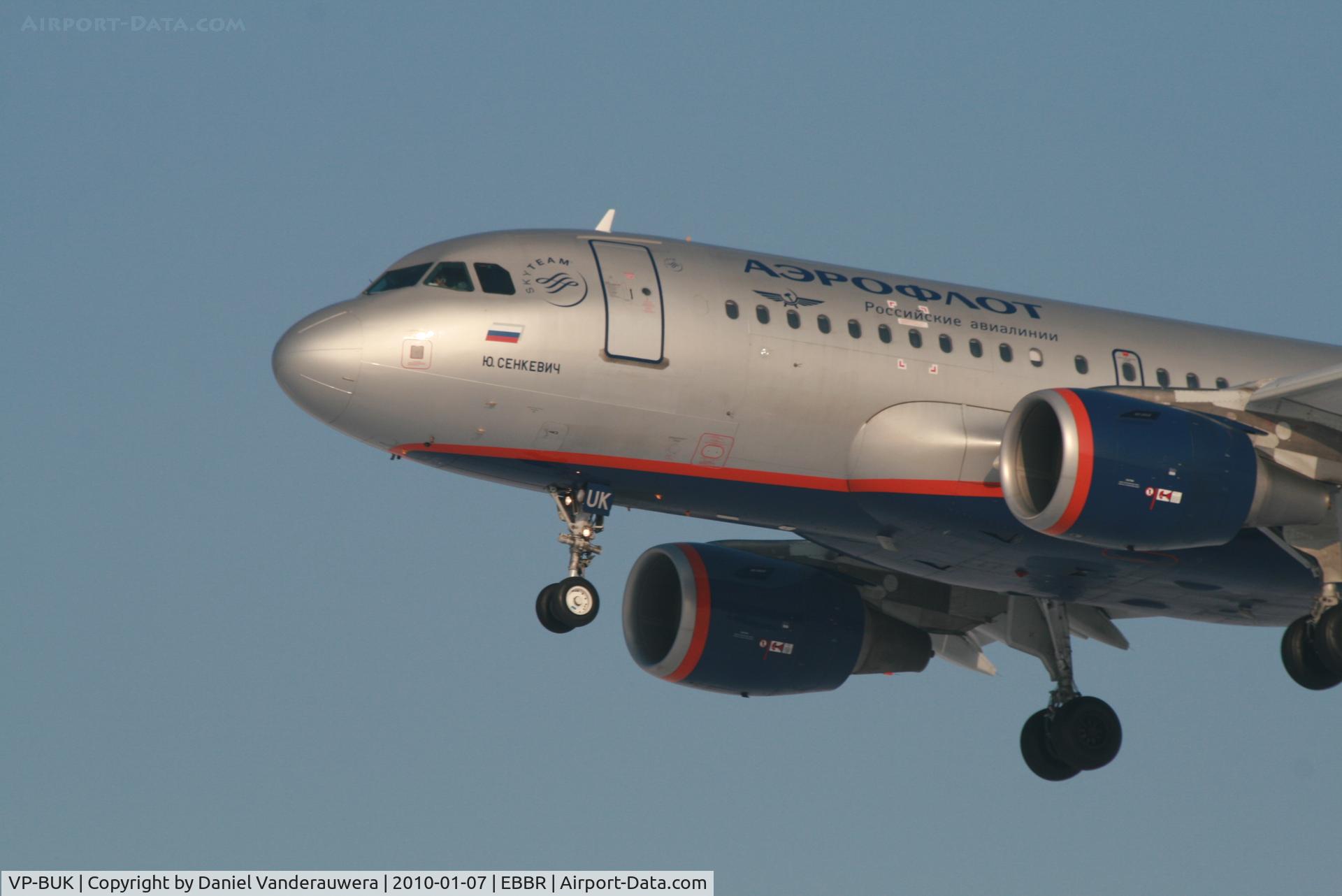 VP-BUK, 2007 Airbus A319-112 C/N 3281, Arrival of flight SU235 to RWY 25L