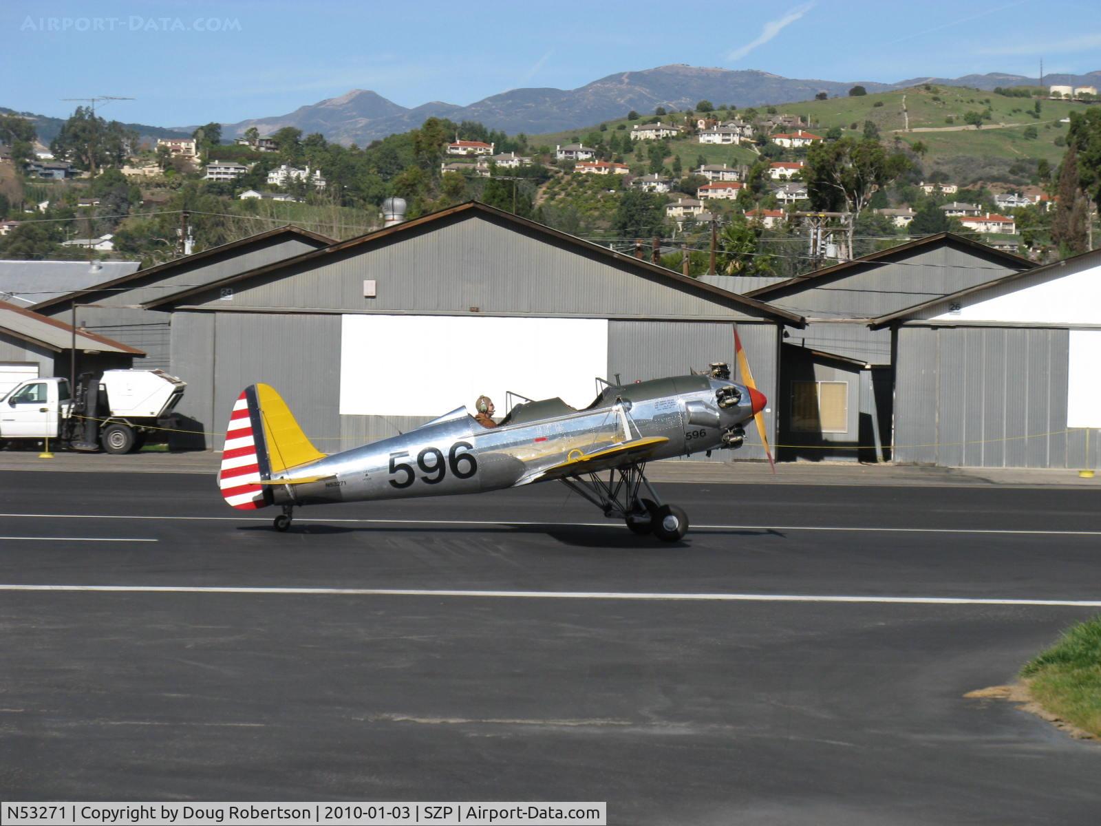 N53271, 1941 Ryan Aeronautical ST3KR C/N 1625, Ryan Aeronautical ST-3KR as PT-22, Kinner R5-540-1 160 Hp radial, landing roll Rwy 04