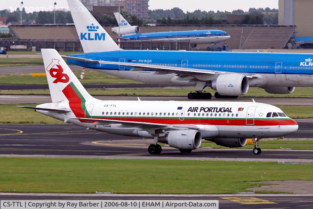 CS-TTL, 1999 Airbus A319-111 C/N 1100, Airbus A319-111 [1100] (TAP Air Portugal) Schiphol~PH 10/08/2006. Seen taxiing in.