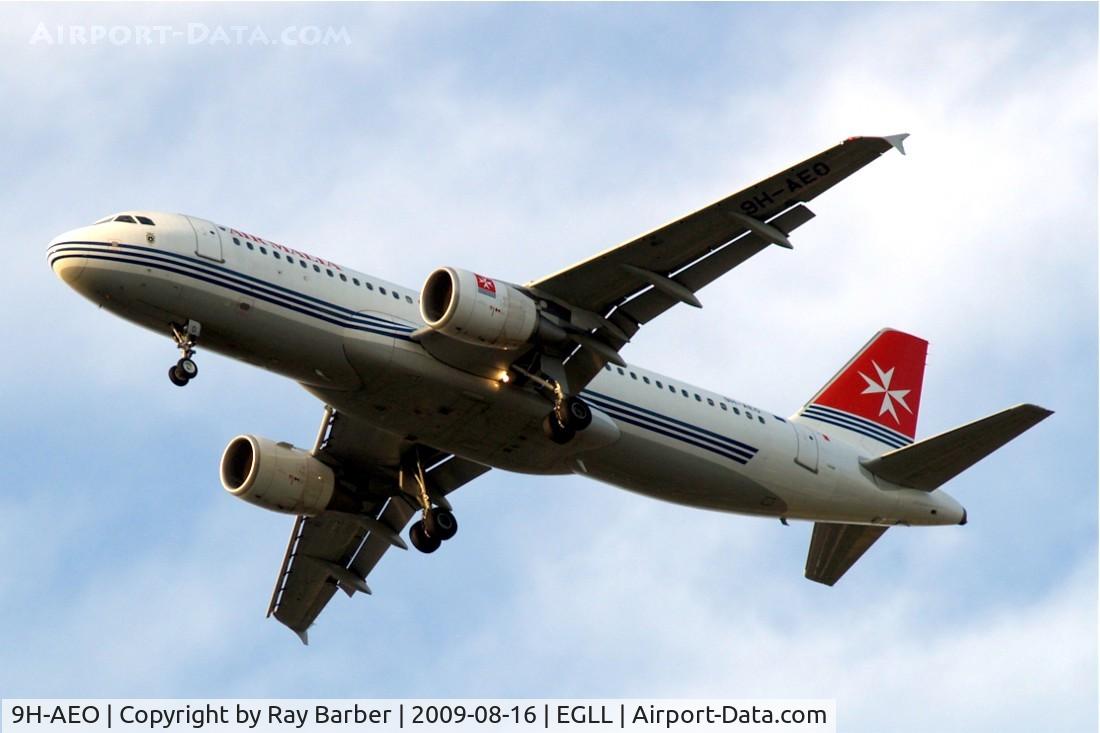 9H-AEO, 2006 Airbus A320-214 C/N 2768, Taken on approach 27R at Heathrow.