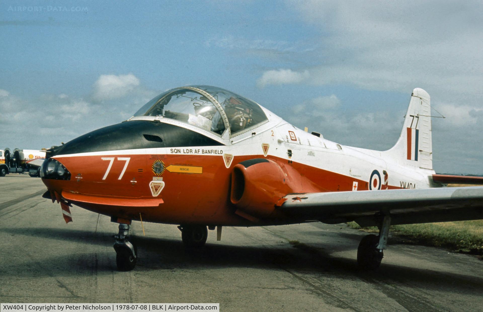 XW404, 1971 BAC 84 Jet Provost T.5A C/N EEP/JP/1026, Jet Provost T.5 of 1 Flying Training School on display at the 1978 Blackpool Airshow.