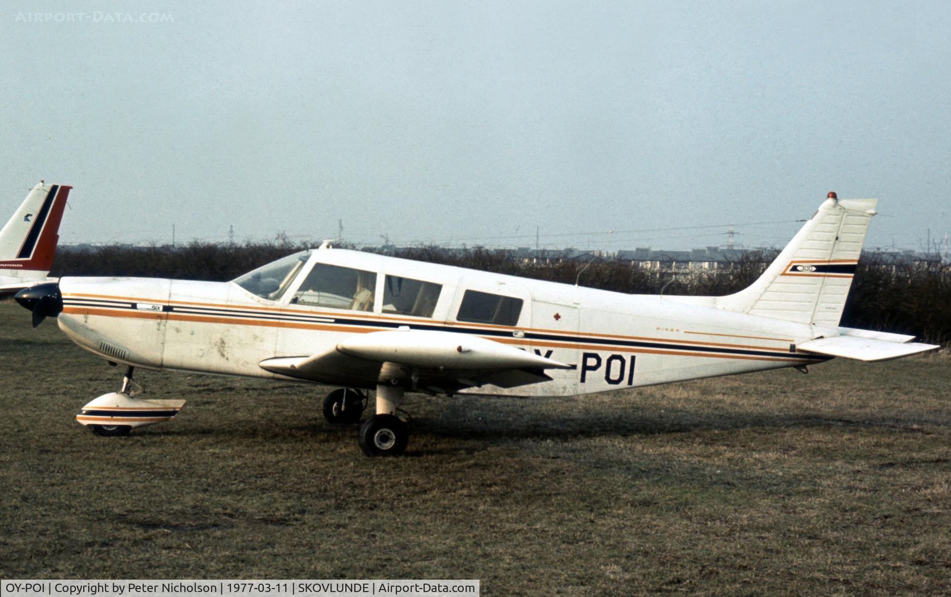 OY-POI, Piper PA-32-300 Cherokee Six Cherokee Six C/N 32-7340158, Cherokee Six based at Skovlunde Airfield in March 1977 - the airfield closed in December 1980.