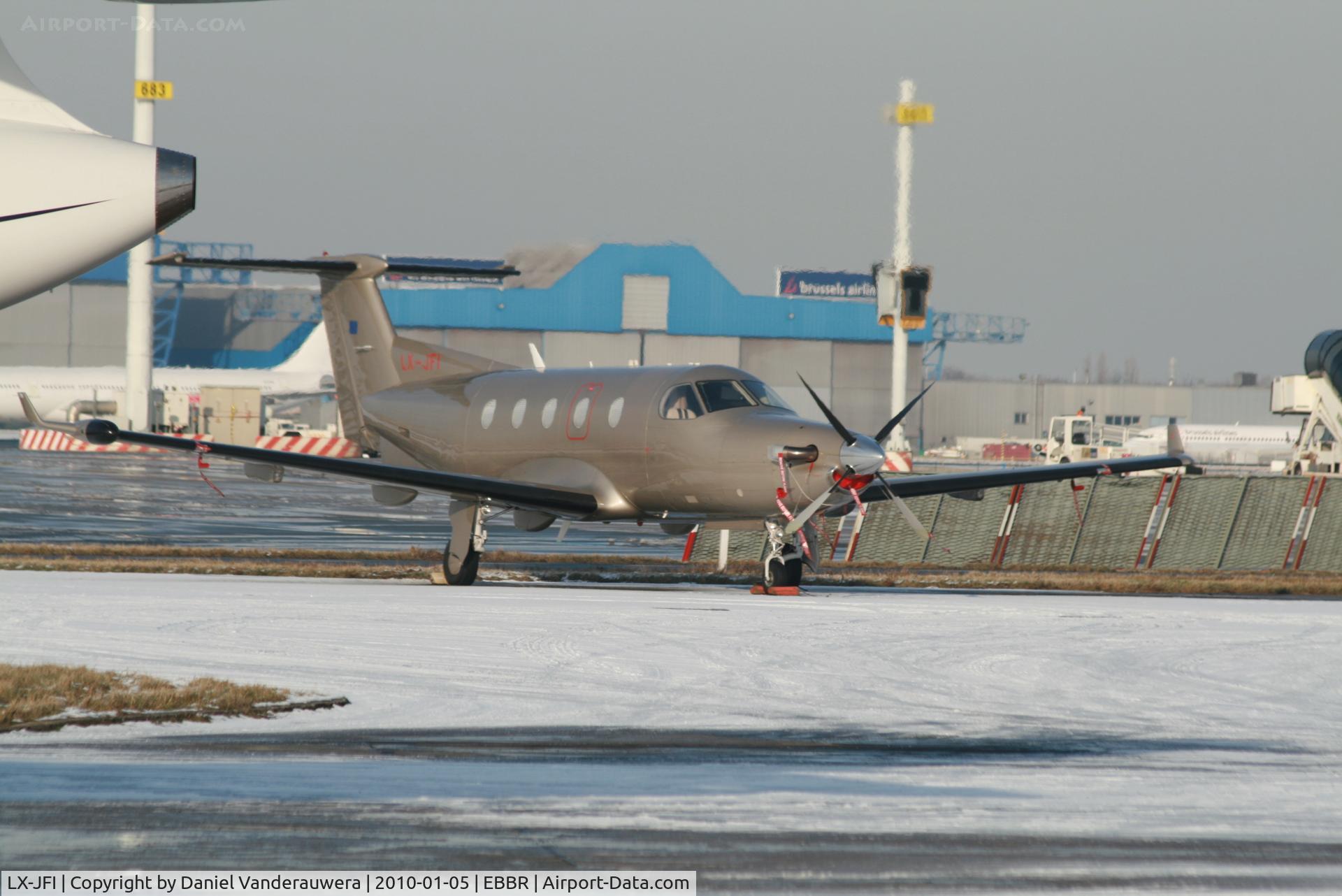 LX-JFI, 2004 Pilatus PC-12/45 C/N 574, Parked on G.A. apron