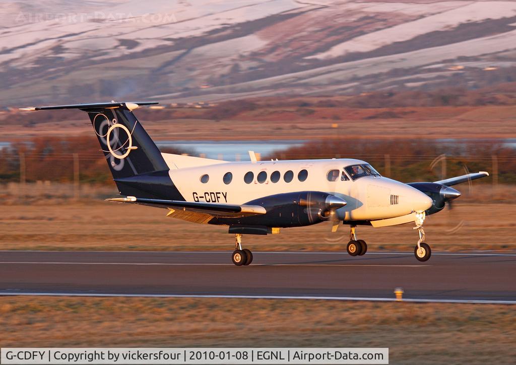 G-CDFY, 2000 Beech 200 Super King Air C/N BB-1715, BAE Systems. Wintry sunset approach into Walney RW17.