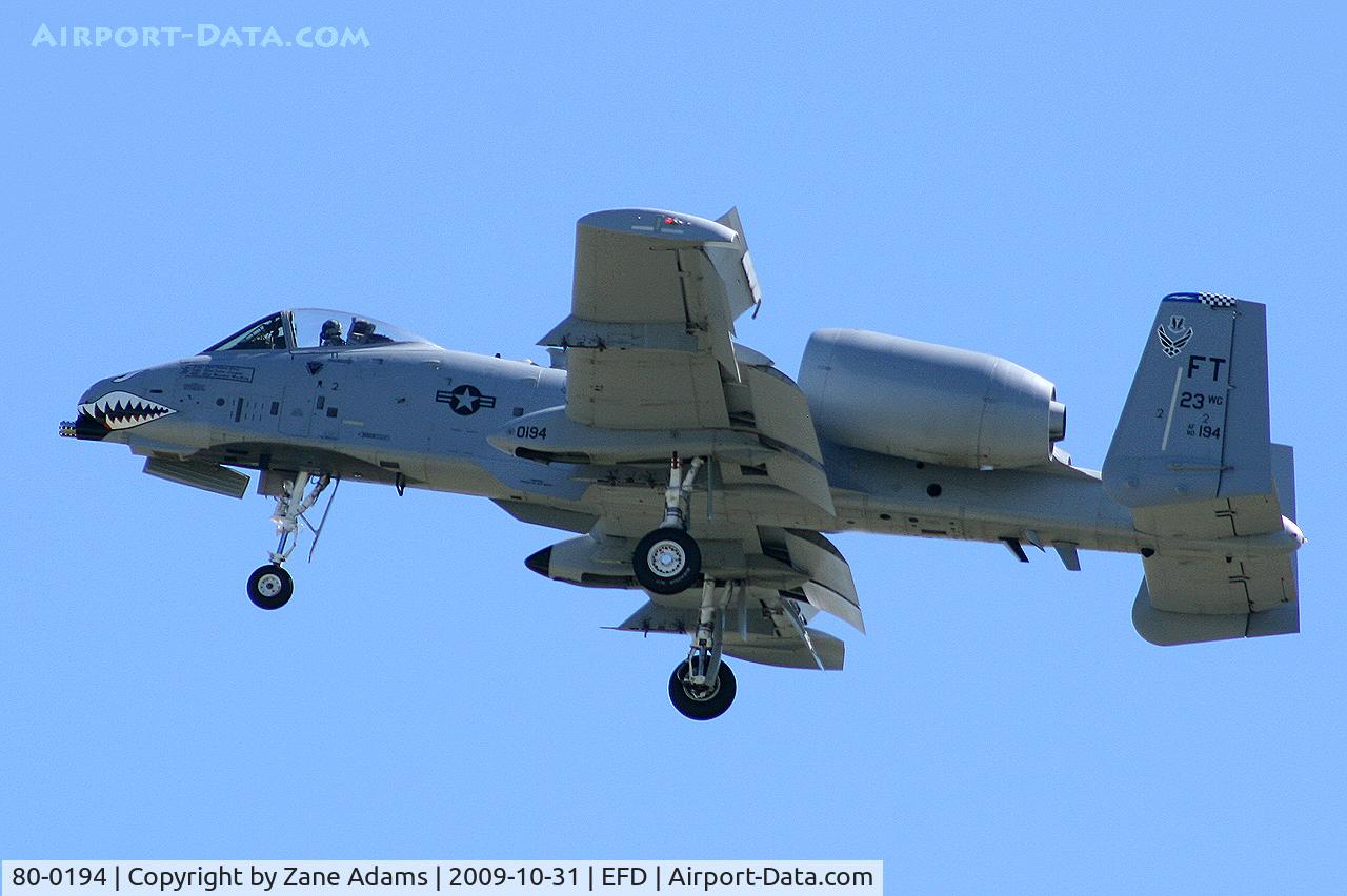 80-0194, 1980 Fairchild Republic A-10C Thunderbolt II C/N A10-0544, At the 2009 Wings Over Houston Airshow
