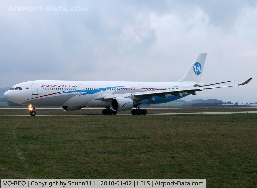 VQ-BEQ, 1995 Airbus A330-301 C/N 086, Lining up rwy 09 for departure...
