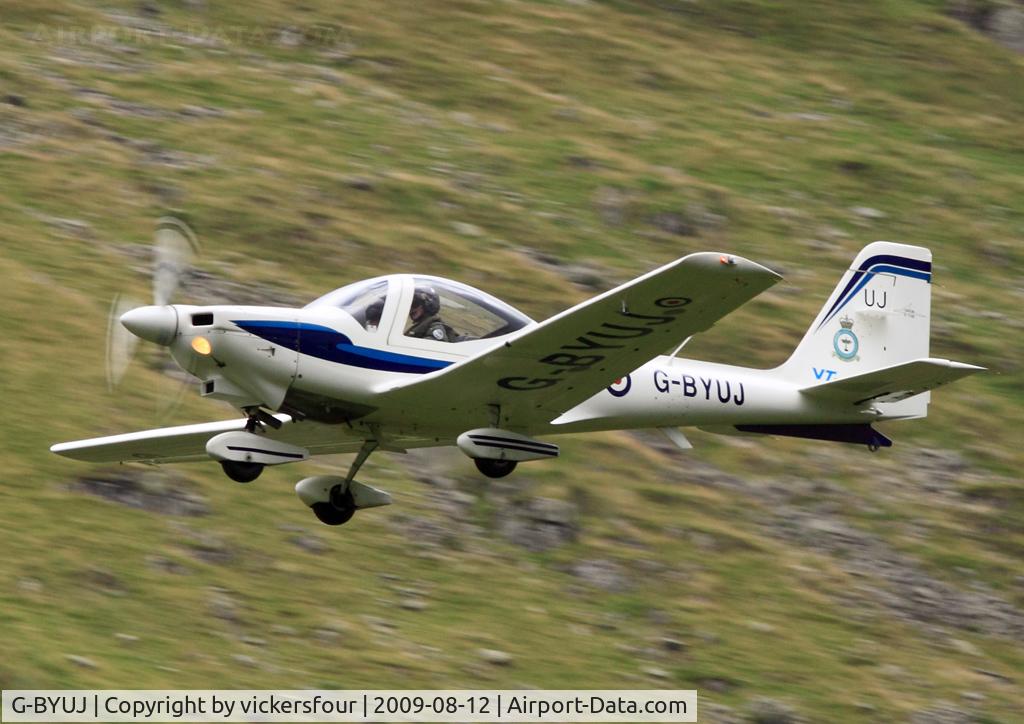 G-BYUJ, 1999 Grob G-115E Tutor T1 C/N 82095/E, Royal Air Force. Operated by 16 (R)/115 (R) Squadrons. Dunmail Raise, Cumbria.