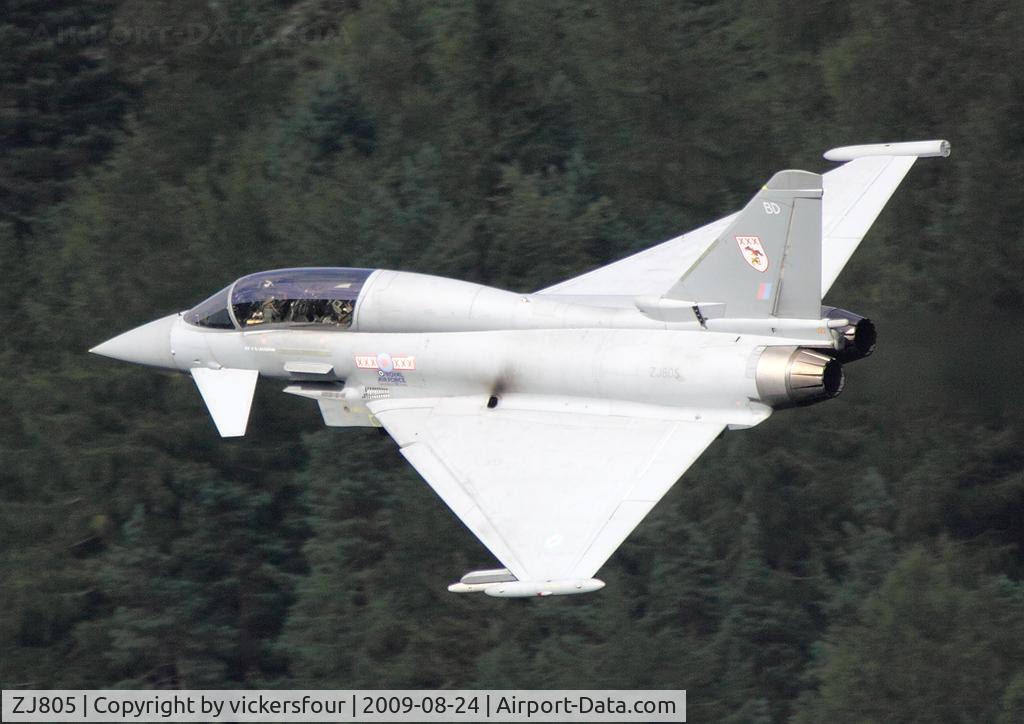 ZJ805, 2004 Eurofighter EF-2000 Typhoon T1 C/N 0019/BT006, Royal Air Force. Operated by 29 (R) Squadron, coded 'BD'. Thirlmere, Cumbria.