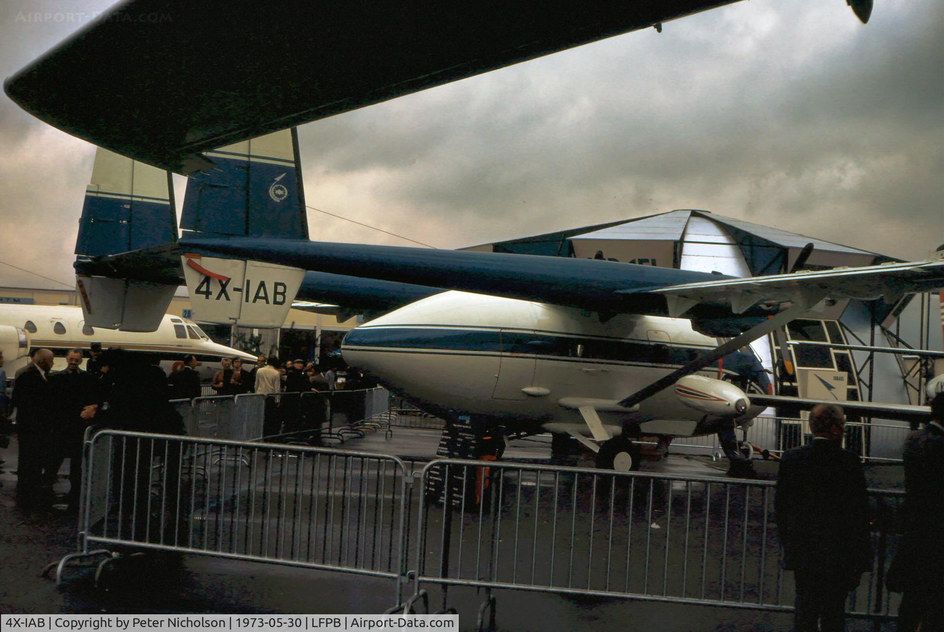 4X-IAB, 1972 Israel Aircraft Industries IAI-201 Arava C/N 0004, This military transport version of the Arava was on display at the 1973 Paris Airshow at Le Bourget.