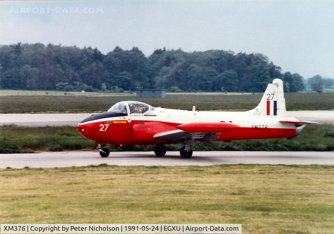 XM376, 1959 Hunting P-84 Jet Provost T.3A C/N PAC/W/6603, Jet Provost T.3A of 1 Flying Training School at RAF Linton-on-Ouse in May 1991.