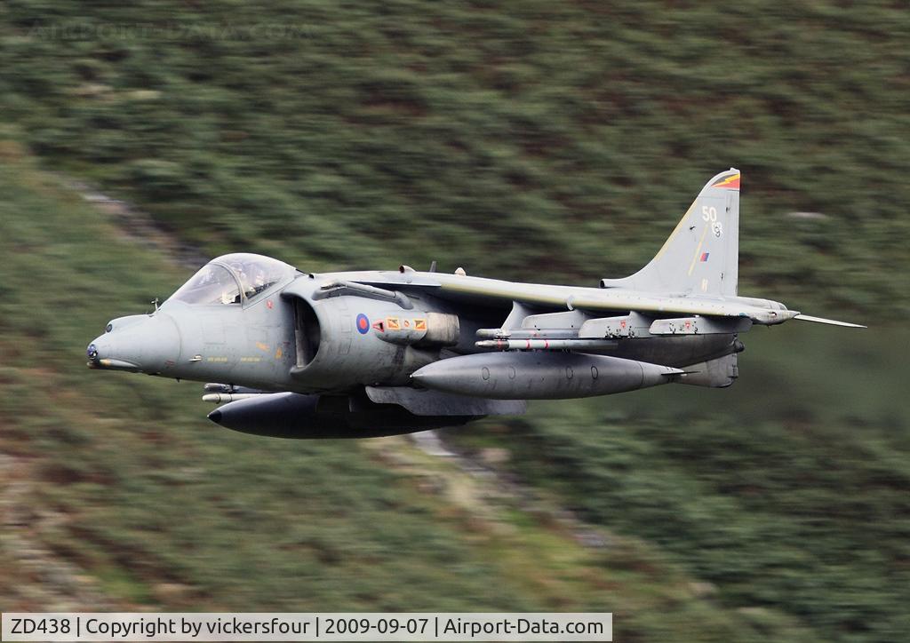 ZD438, British Aerospace Harrier GR.7 C/N P50, Royal Air Force Harrier GR9. Operated by 4 Squadron, coded '50'. Dunmail Raise, Cumbria.