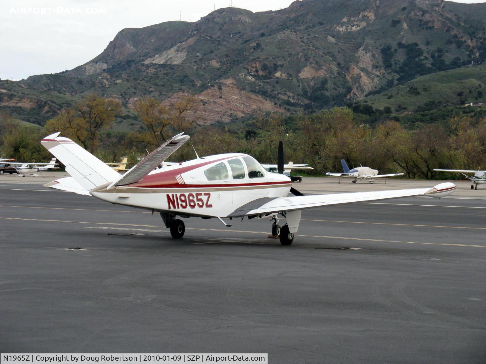 N1965Z, 1965 Beech S35 Bonanza C/N D-7805, 1965 Beech S35 BONANZA, Continental IO-520-B 285 Hp, tip tanks