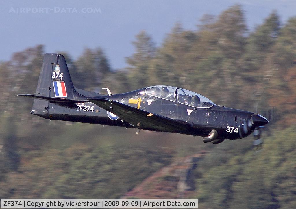 ZF374, 1992 Short S-312 Tucano T1 C/N S117/T88, Royal Air Force. Operated by 1 FTS. Levens Valley, Cumbria.