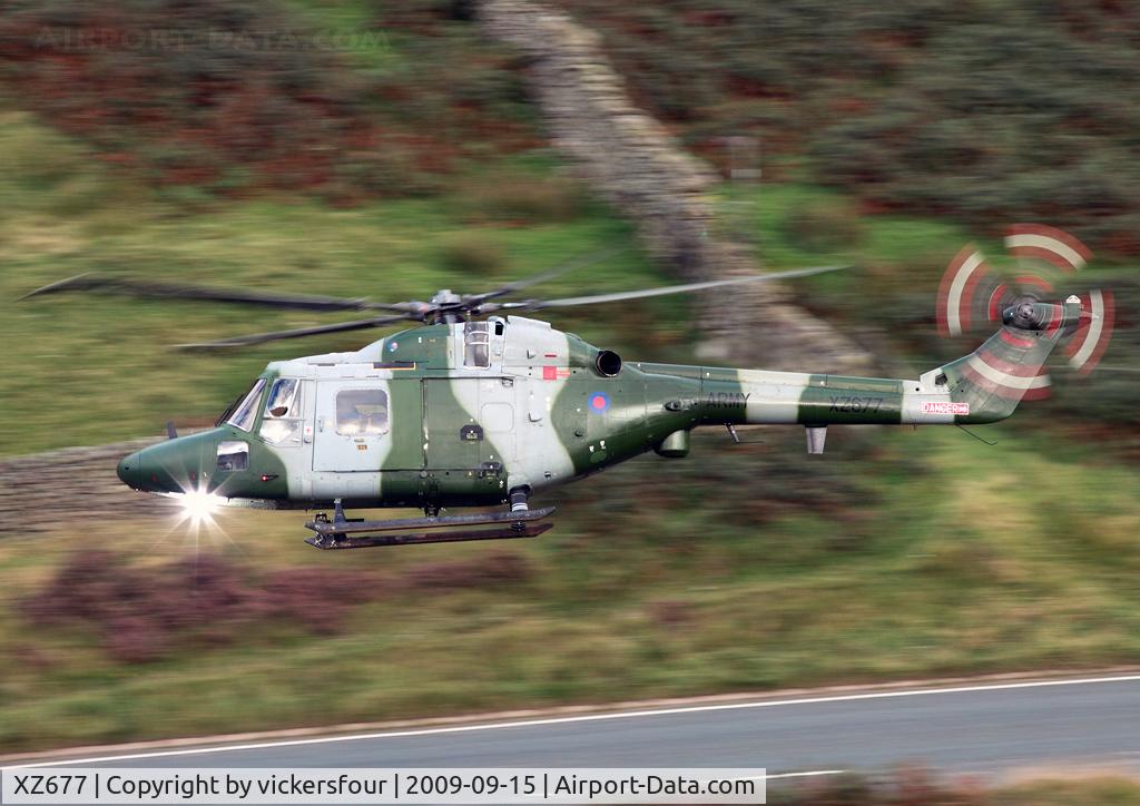 XZ677, 1982 Westland Lynx AH.7 C/N 242, Army Air Corps Lynx AH7 (c/n 242). Operated by 9 Regiment. Dunmail Raise, Cumbria.