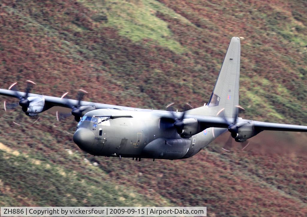 ZH886, 1999 Lockheed Martin C-130J Hercules C.5 C/N 382-5484, Royal Air Force Hercules C5. Operated by LTW. Dunmail Raise, Cumbria.
