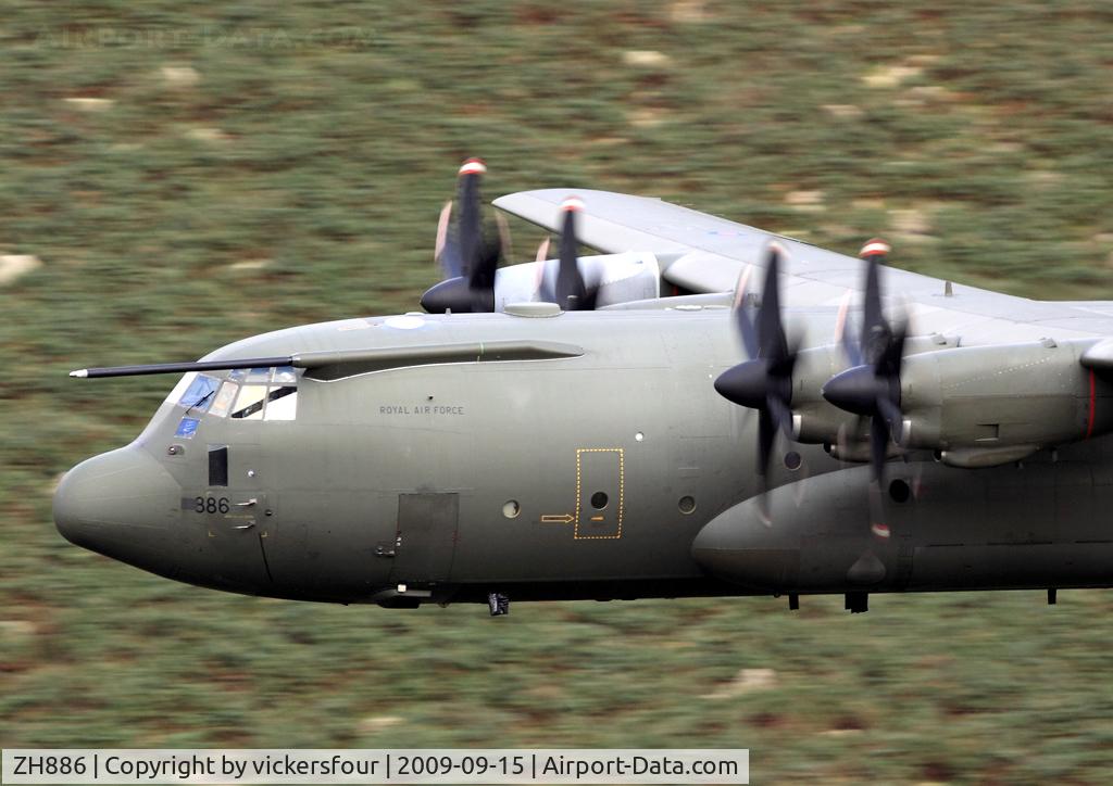ZH886, 1999 Lockheed Martin C-130J Hercules C.5 C/N 382-5484, Royal Air Force Hercules C5. Operated by LTW. Dunmail Raise, Cumbria.