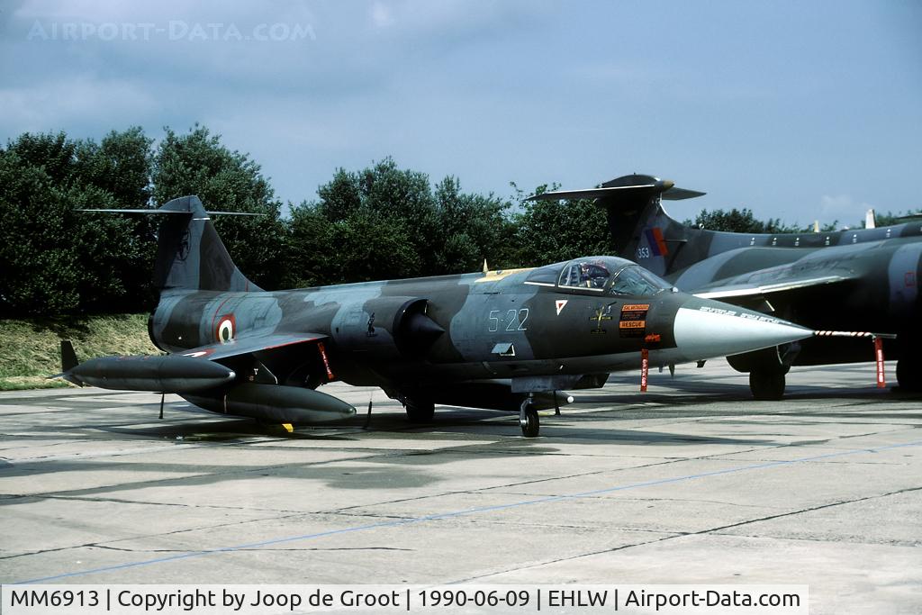 MM6913, Aeritalia F-104S Starfighter C/N 1213, Italian Starfighter on the static of the 1990 open house held at Leeuwarden AB.