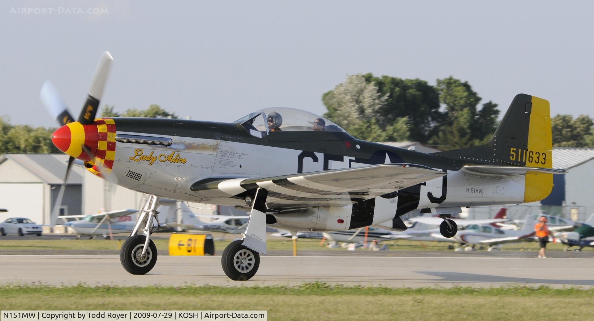 N151MW, 1945 North American P-51D Mustang C/N 124-48386, EAA AIRVENTURE 2009