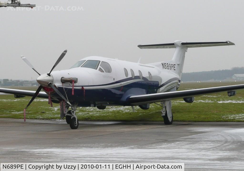 N689PE, 2006 Pilatus PC-12/45 C/N 689, N689PE @ EGHH 11 jAN 2010